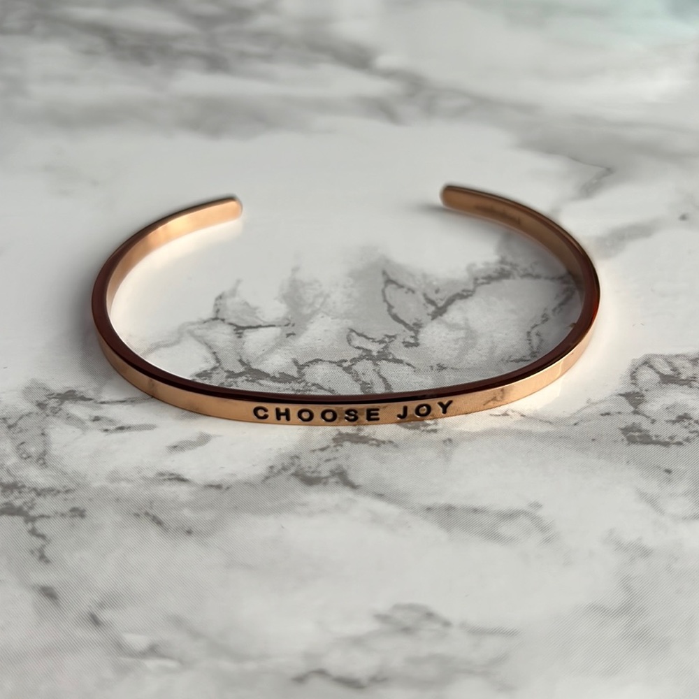 MantraBand Rose Gold “Choose Joy” Bracelet